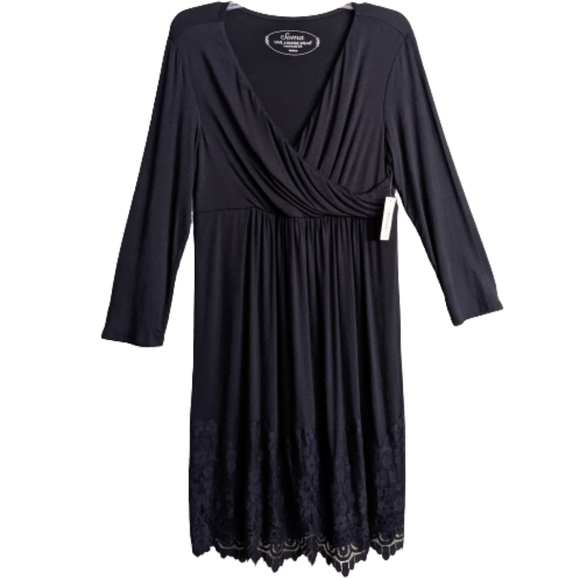 Soma Dresses & Skirts - Soma Luxuriously Soft Black Surplice Long Dress